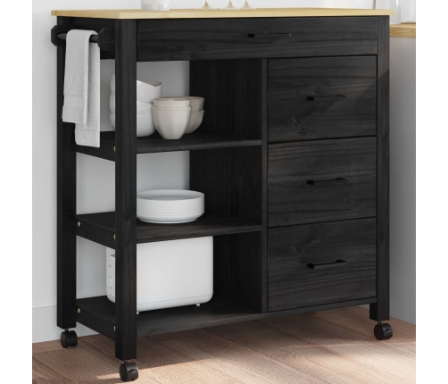 Virtuves Ratiņš Melna Vidaxl