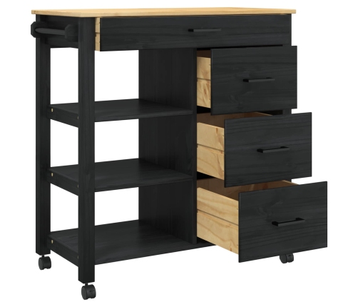 Virtuves Ratiņš Melna Vidaxl