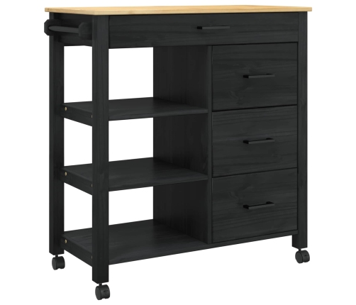 Virtuves Ratiņš Melna Vidaxl