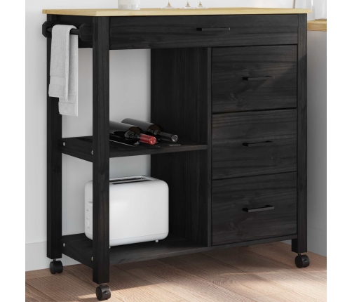 Virtuves Ratiņš Vienkrāsains Melna Vidaxl