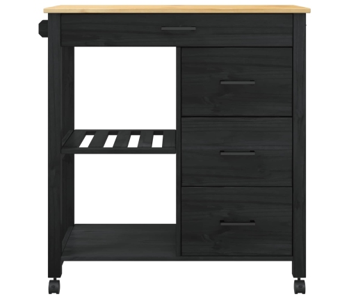 Virtuves Ratiņš Vienkrāsains Melna Vidaxl