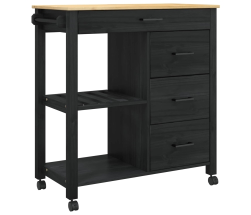 Virtuves Ratiņš Vienkrāsains Melna Vidaxl