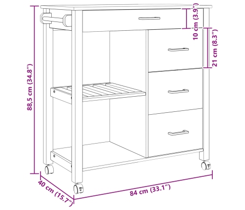 Virtuves Ratiņš Vienkrāsains Melna Vidaxl