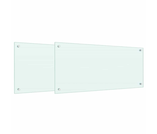Virtuves Aizsargpanelis 2 Pcs Balts 90 X 40 Cm Rūdīts Stikls Vidaxl