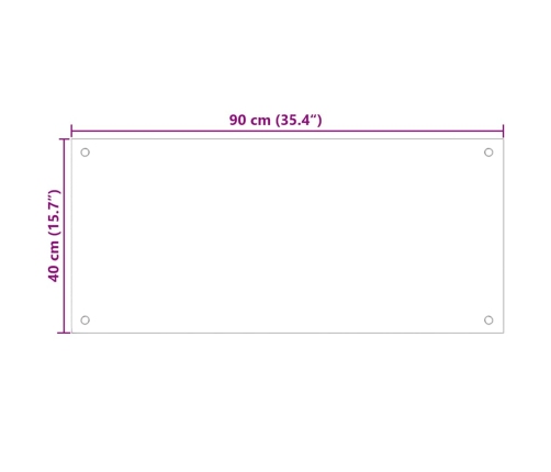 Virtuves Aizsargpanelis 2 Pcs Balts 90 X 40 Cm Rūdīts Stikls Vidaxl