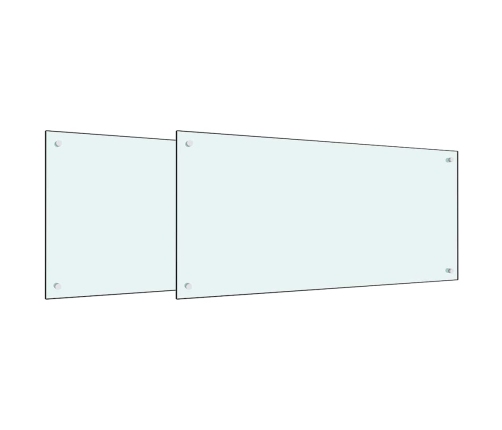 Virtuves Aizsargpanelis 2 Pcs Balts 100 X 50 Cm Rūdīts Stikls Vidaxl