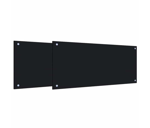 Virtuves Aizsargpanelis 2 Pcs Melna 90 X 40 Cm Rūdīts Stikls Vidaxl