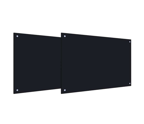Virtuves Aizsargpaneli 2 Pcs Melna 90 X 50 Cm Temperēts Stikls Vidaxl