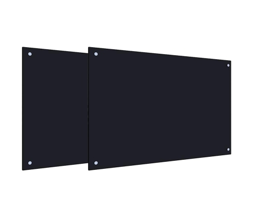 Virtuves Aizsargpanelis 2 Pcs Melna 90 X 60 Cm Rūdīts Stikls Vidaxl