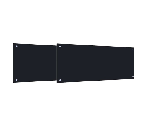 Virtuves Aizsargpanelis 2 Pcs Melna 100 X 40 Cm Rūdīts Stikls Vidaxl
