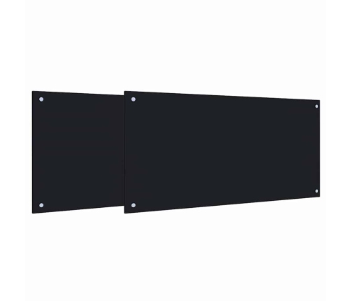 Virtuves Aizsargpanelis 2 Pcs Melna 100 X 50 Cm Rūdīts Stikls Vidaxl