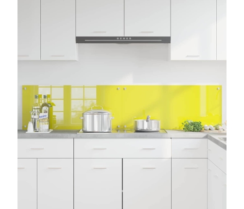 Virtuves Aizsargpanelis 2 Pcs Dzeltena 90 X 40 Cm Rūdīts Stikls Vidaxl