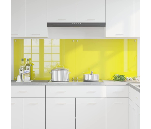 Virtuves Aizsargpanelis 2 Pcs Dzeltena 90 X 60 Cm Rūdīts Stikls Vidaxl