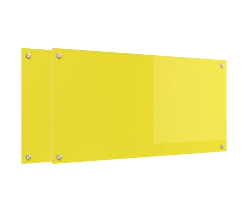 Virtuves Aizsargpanelis 2 Pcs Dzeltena 100 X 50 Cm Vidaxl