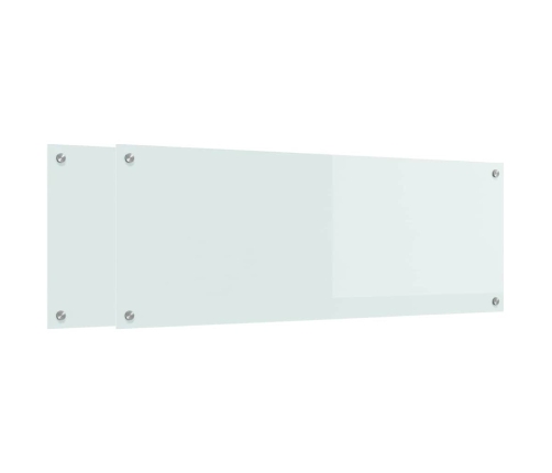 Virtuves Aizsargpanelis 2 Pcs Balts 110 X 40 Cm Rūdīts Stikls Vidaxl