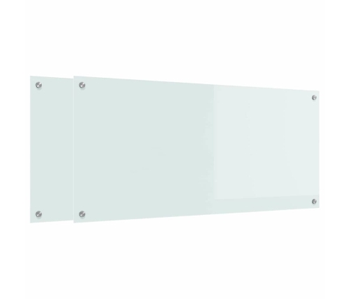 Virtuves Aizsargpanelis 2 Pcs Balts 110 X 50 Cm Rūdīts Stikls Vidaxl