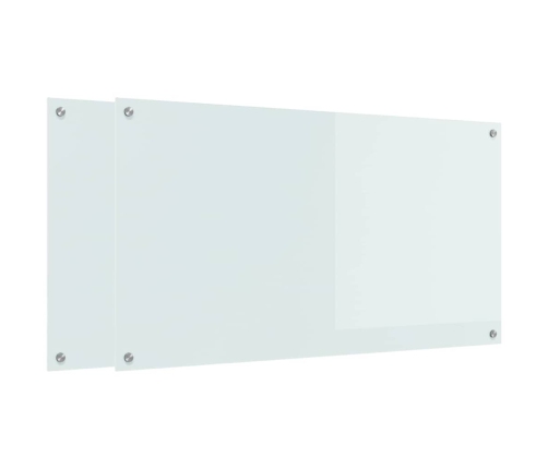 Virtuves Aizsargpanelis 2 Pcs Balts 110 X 60 Cm Rūdīts Stikls Vidaxl