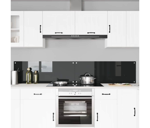 Virtuves Aizsargpanelis 2 Pcs Melna 110 X 40 Cm Rūdīts Stikls Vidaxl