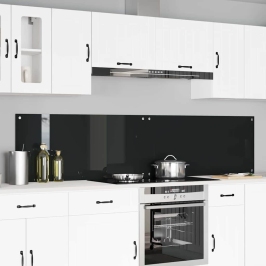 Virtuves Aizsargpanelis 2 Pcs Melna 110 X 50 Cm Rūdīts Stikls Vidaxl