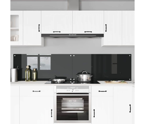 Virtuves Aizsargpanelis 2 Pcs Melna 110 X 50 Cm Rūdīts Stikls Vidaxl