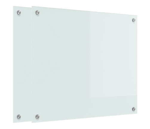 Virtuves Aizsargpanelis Balts 70 X 60 X 0.8 Cm Rūdīts Stikls Vidaxl