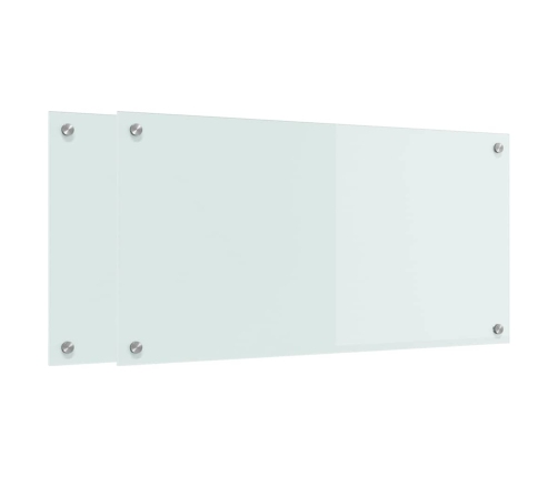 Virtuves Aizsargpanelis Balts 80 X 40 X 0.8 Cm Rūdīts Stikls Vidaxl