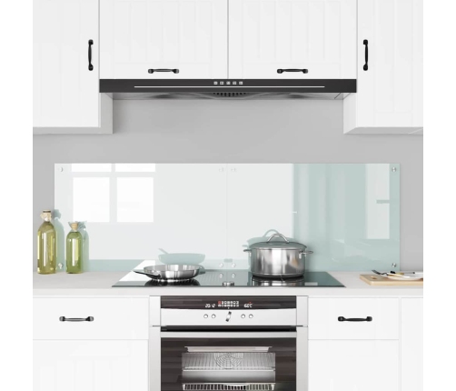 Virtuves Aizsargpanelis Balts 80 X 50 X 0.8 Cm Rūdīts Stikls Vidaxl