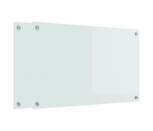 Virtuves Aizsargpanelis Balts 80 X 50 X 0.8 Cm Rūdīts Stikls Vidaxl
