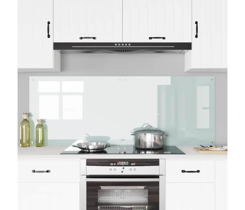 Virtuves Aizsargpanelis Balts 80 X 60 X 0.8 Cm Rūdīts Stikls Vidaxl