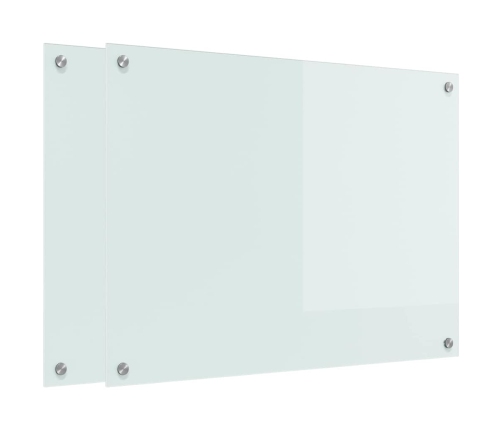 Virtuves Aizsargpanelis Balts 80 X 60 X 0.8 Cm Rūdīts Stikls Vidaxl