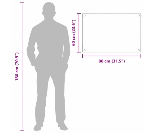Virtuves Aizsargpanelis Balts 80 X 60 X 0.8 Cm Rūdīts Stikls Vidaxl