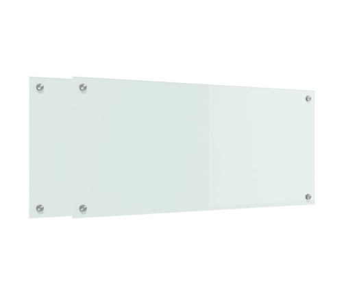 Virtuves Aizsargpanelis Balts 90 X 40 X 0.8 Cm Rūdīts Stikls Vidaxl