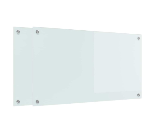 Virtuves Aizsargpanelis Balts 90 X 50 X 0.8 Cm Rūdīts Stikls Vidaxl