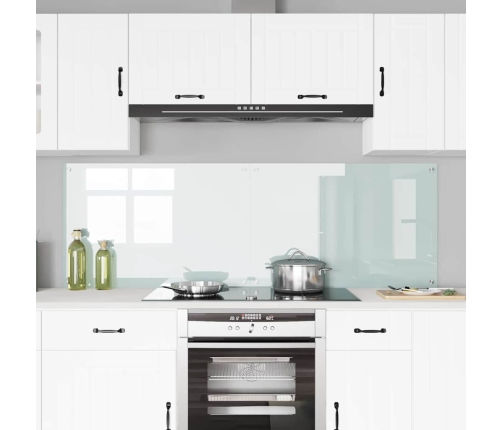 Virtuves Aizsargpanelis Balts 90 X 60 X 0.8 Cm Rūdīts Stikls Vidaxl