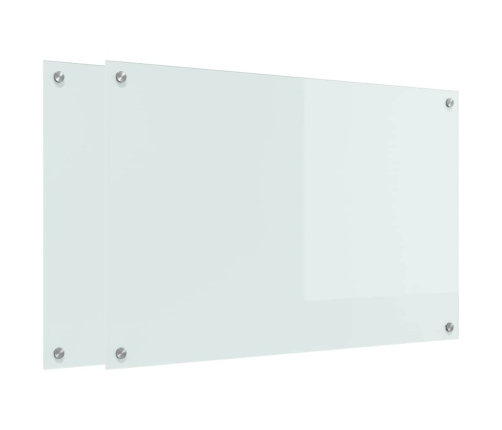 Virtuves Aizsargpanelis Balts 90 X 60 X 0.8 Cm Rūdīts Stikls Vidaxl