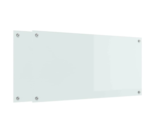 Virtuves Aizsargpanelis Balts 100 X 50 X 0.8 Cm Rūdīts Stikls Vidaxl