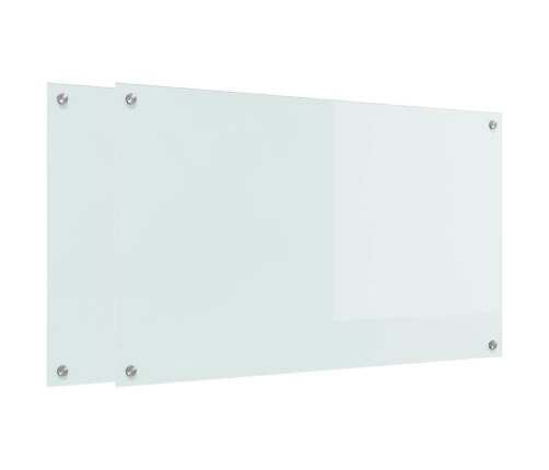 Virtuves Aizsargpanelis Balts 100 X 60 X 0.8 Cm Rūdīts Stikls Vidaxl