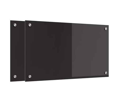 Virtuves Aizsargpanelis Melna 70 X 40 X 0.8 Cm Rūdīts Stikls Vidaxl