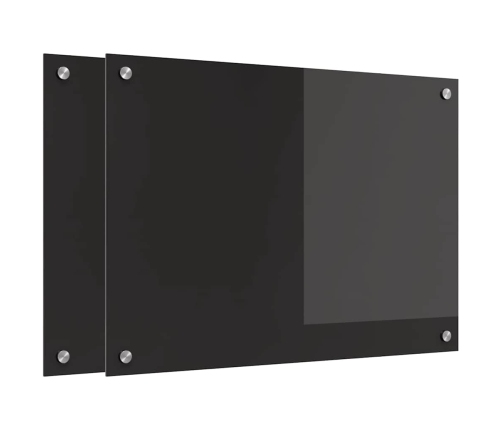 Virtuves Aizsargpanelis Melna 70 X 50 X 0.8 Cm Rūdīts Stikls Vidaxl