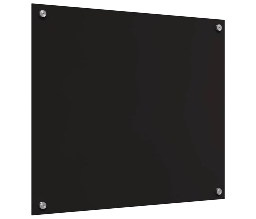 Virtuves Aizsargpanelis Melna 70 X 60 X 0.8 Cm Rūdīts Stikls Vidaxl