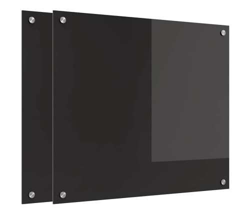 Virtuves Aizsargpanelis Melna 70 X 60 X 0.8 Cm Rūdīts Stikls Vidaxl