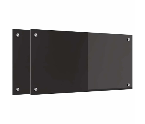 Virtuves Aizsargpanelis Melna 80 X 40 X 0.8 Cm Rūdīts Stikls Vidaxl