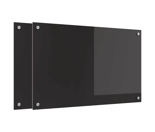 Virtuves Aizsargpanelis Melna 80 X 50 X 0.8 Cm Rūdīts Stikls Vidaxl