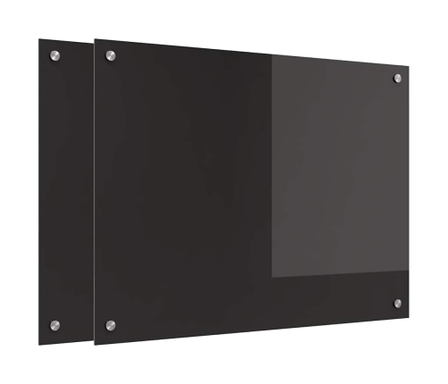 Virtuves Aizsargpanelis Melna 80 X 60 X 0.8 Cm Rūdīts Stikls Vidaxl