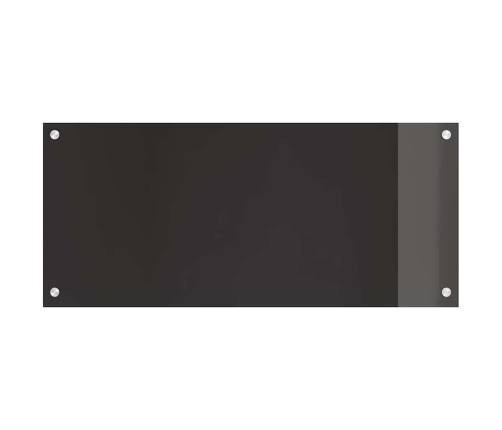 Virtuves Aizsargpanelis Melna 90 X 40 X 0.8 Cm Rūdīts Stikls Vidaxl