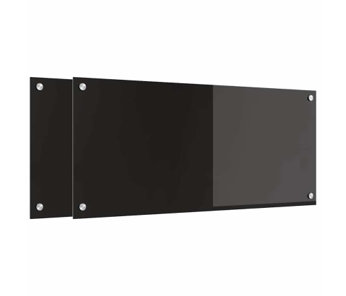 Virtuves Aizsargpanelis Melna 90 X 40 X 0.8 Cm Rūdīts Stikls Vidaxl