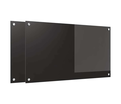 Virtuves Aizsargpanelis Melna 90 X 50 X 0.8 Cm Rūdīts Stikls Vidaxl