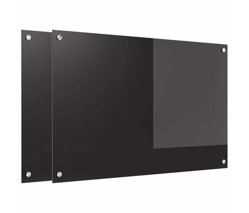 Virtuves Aizsargpanelis Melna 90 X 60 X 0.8 Cm Rūdīts Stikls Vidaxl