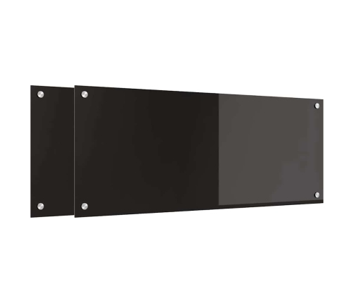 Virtuves Aizsargpanelis Melna 100 X 40 X 0.8 Cm Rūdīts Stikls Vidaxl