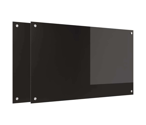 Virtuves Aizsargpanelis Melna 100 X 60 X 0.8 Cm Rūdīts Stikls Vidaxl